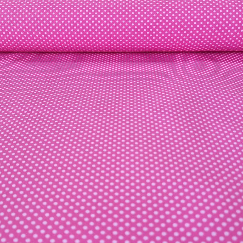 Tela de Popelín Fucsia Lunar Blanco 3mm (ancho 1,60M)