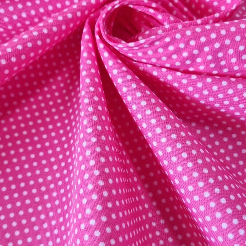 Tela de Popelín Fucsia Lunar Blanco 3mm (ancho 1,60M) - Imagen 2