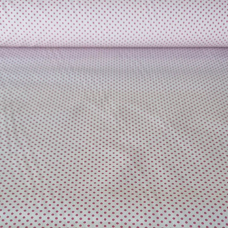Tela de Popelín Blanca Lunar Fucsia 3mm (ancho 1,60M)