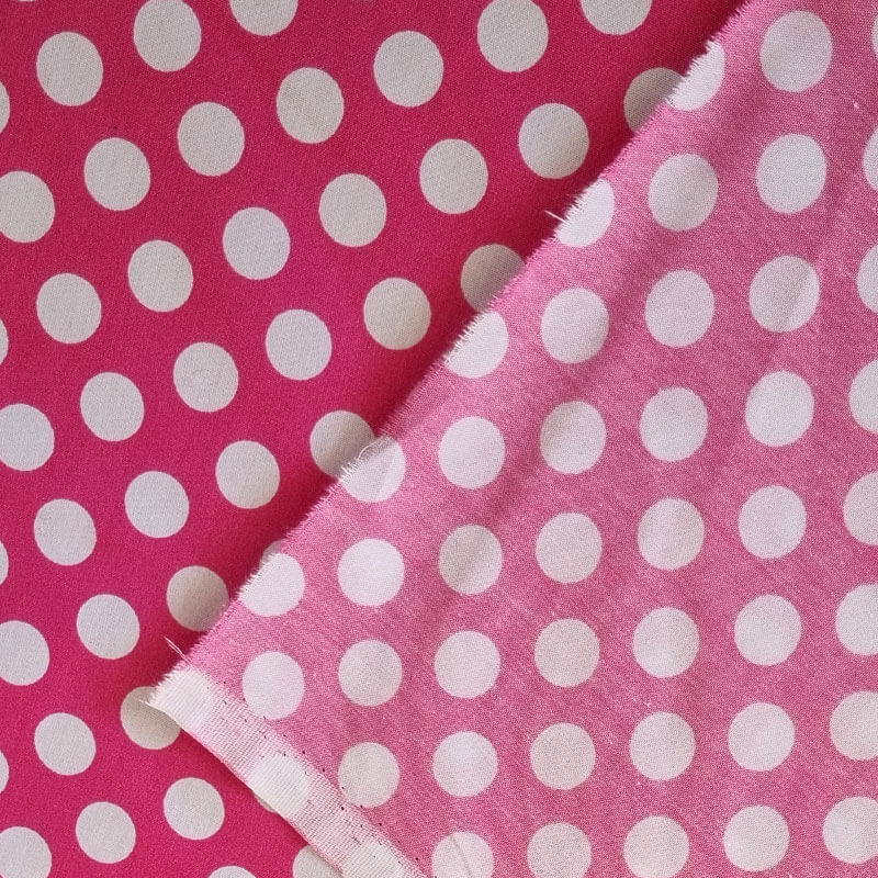 Tela de Popelín Fucsia Lunar Blanco 1,5cm (ancho 1,60M) - Imagen 3