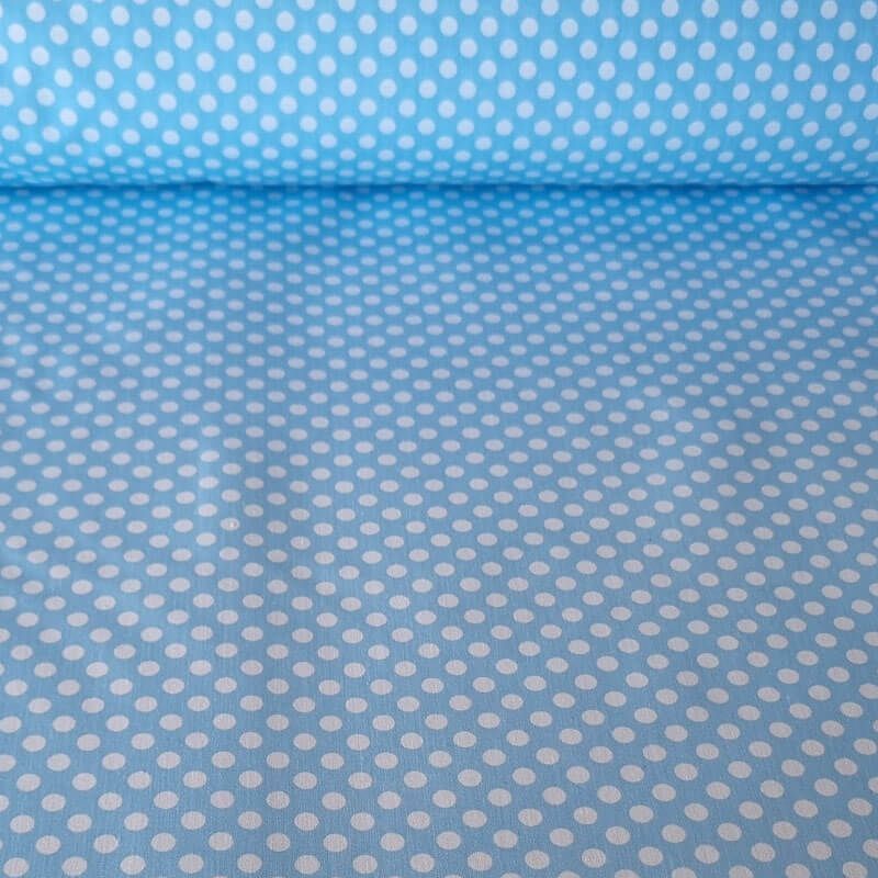 Tela de Popelín Celeste Lunar Blanco 7mm (ancho 1,60M)
