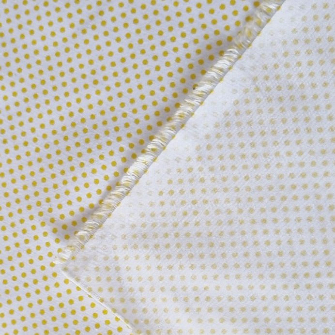 Tela de Popelín Blanca Lunar Amarillo 3mm (ancho 1,60M) - Imagen 3
