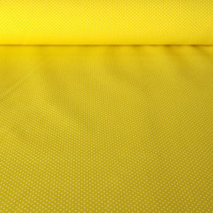 Tela de Popelín Amarilla Lunar Blanco 3mm (ancho 1,60M)