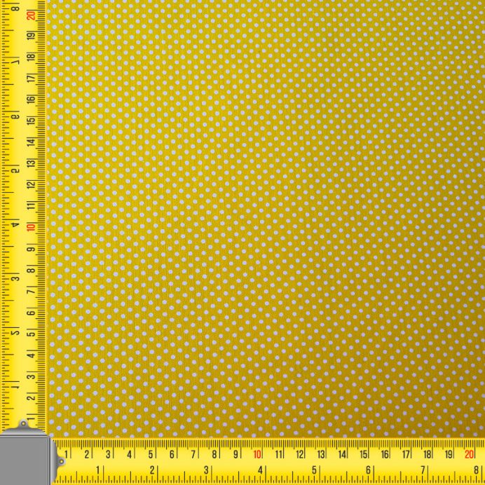 Tela de Popelín Amarilla Lunar Blanco 3mm (ancho 1,60M) - Imagen 4