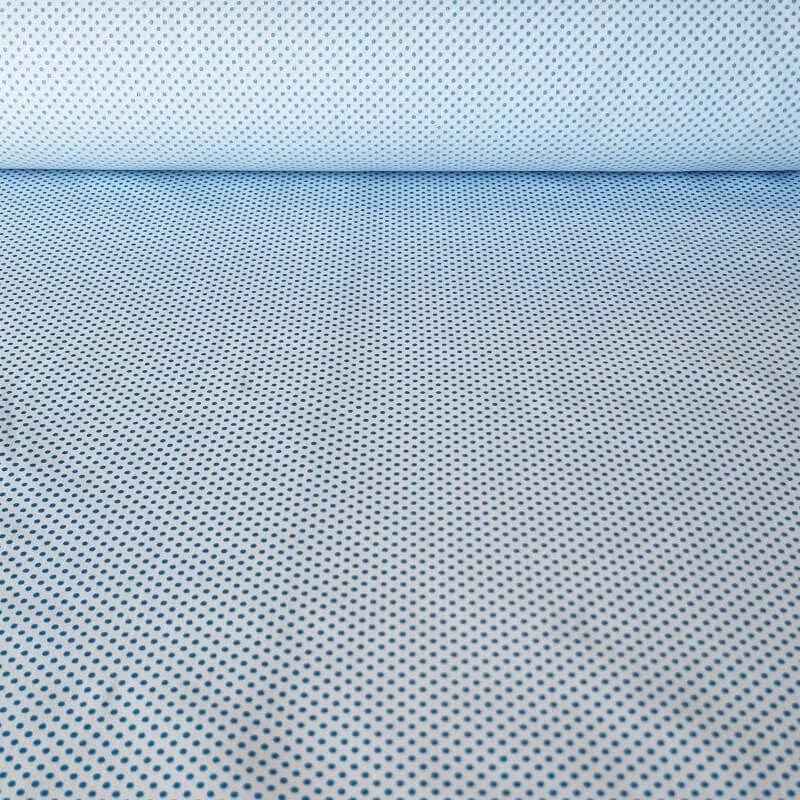 Tela de Popelín Blanca Lunar Turquesa 3mm (ancho 1,60M)