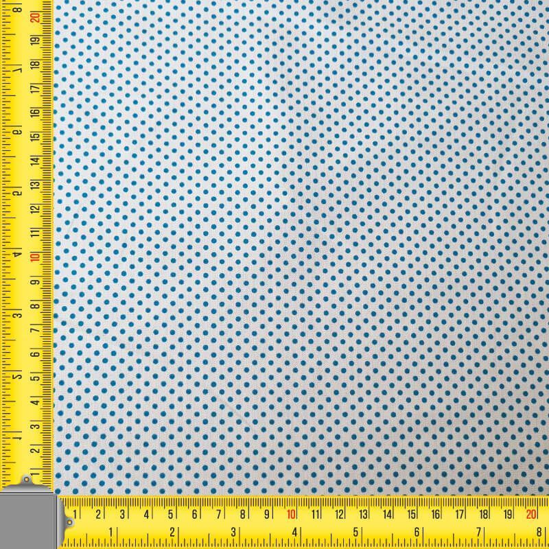 Tela de Popelín Blanca Lunar Turquesa 3mm (ancho 1,60M) - Imagen 3