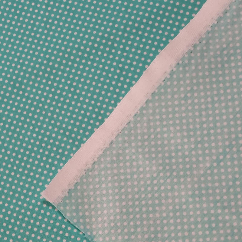 Tela de Popelín Verde Agua Lunar Blanco 3mm (ancho 1,60M) - Imagen 4