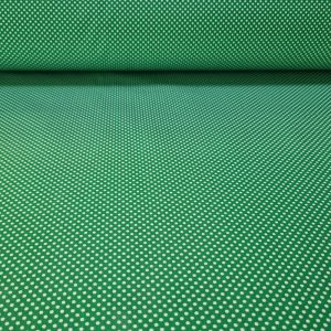 Tela de Popelín Verde Andalucía Lunar Blanco 3mm (ancho 1,60M)
