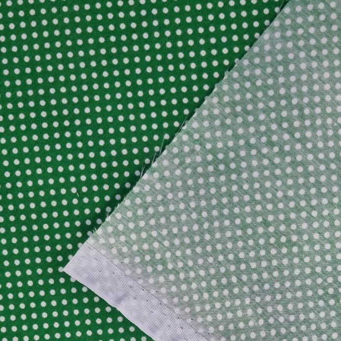 Tela de Popelín Verde Andalucía Lunar Blanco 3mm (ancho 1,60M) - Imagen 3