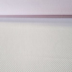 Tela de Popelín Blanca Lunar Rosa Bebé 3mm (ancho 1,60M)