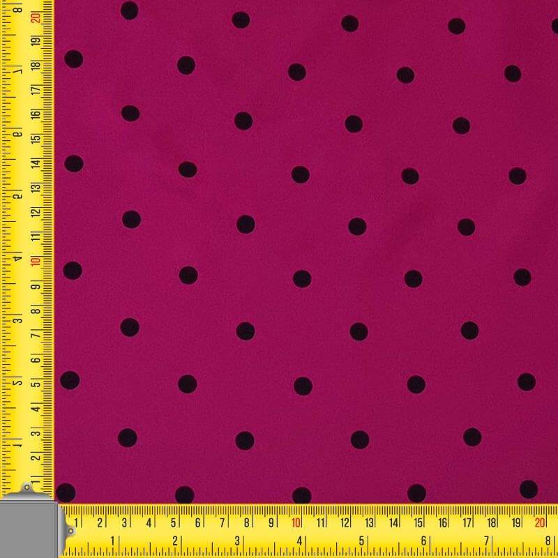 Tela Koshibo Buganvilla con Lunares Negros 7mm (ancho 1,50M) - Imagen 4