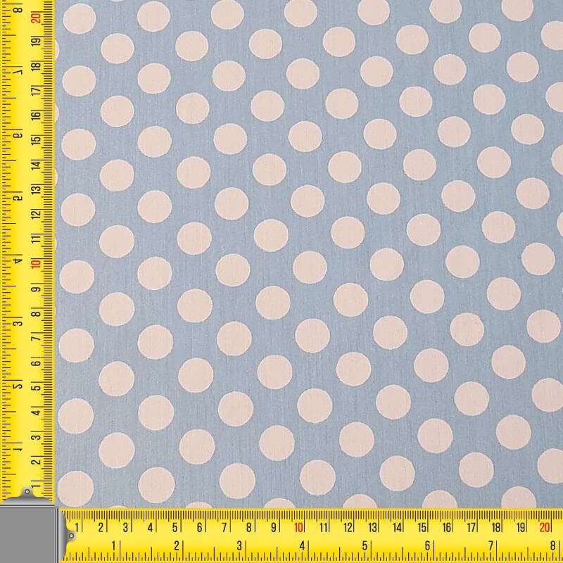Tela de Popelín Celeste Lunar Blanco 1,5cm (ancho 1,60M) - Imagen 4