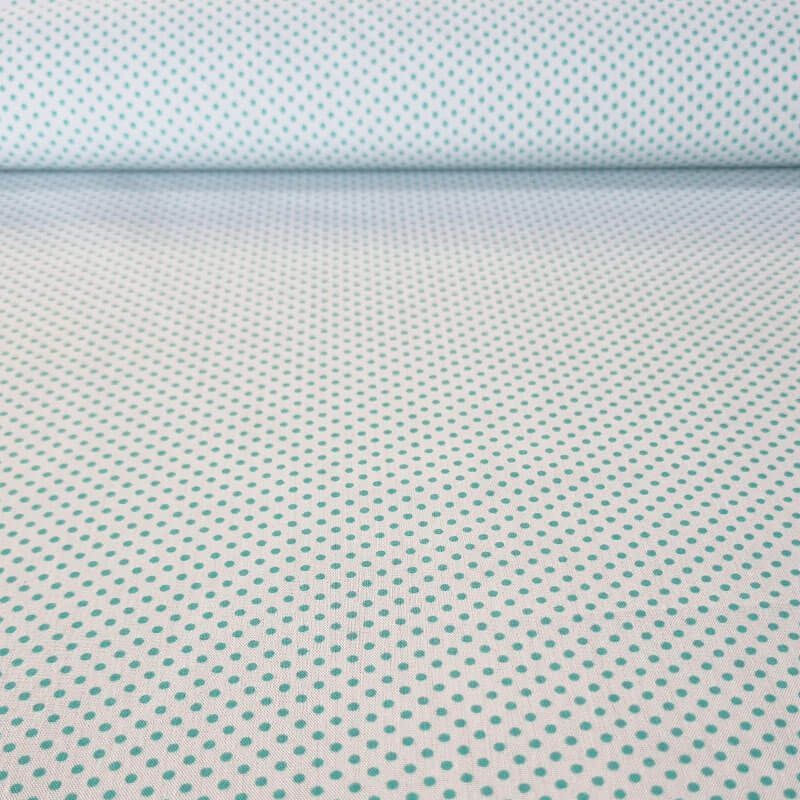 Tela de Popelín Blanca Lunar Verde Agua 3mm (ancho 1,60M)