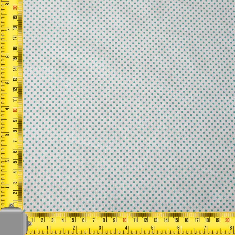 Tela de Popelín Blanca Lunar Verde Agua 3mm (ancho 1,60M) - Imagen 4