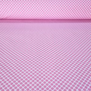 Tela de Popelín Blanca Lunar Rosa Bebé 7mm (ancho 1,60M)