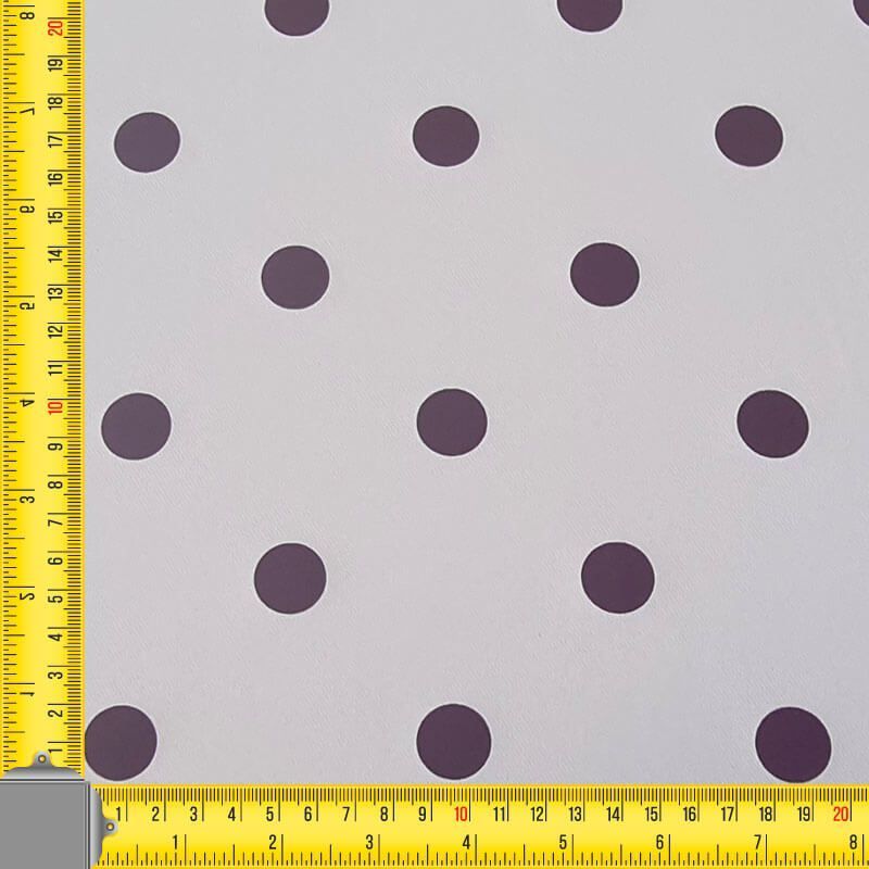 Tela Bielástica Beige con Lunares Burdeos de 2cm (ancho 1,50M) - Imagen 4