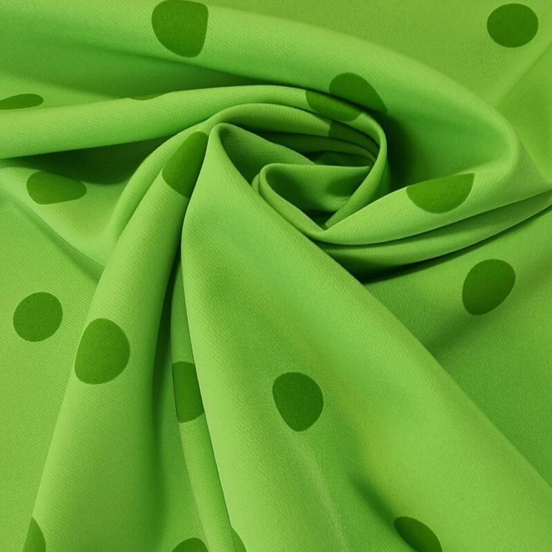 Tela Bielástica Verde Pistacho con Lunares Monocolor de 2cm (ancho 1,50M) - Imagen 2