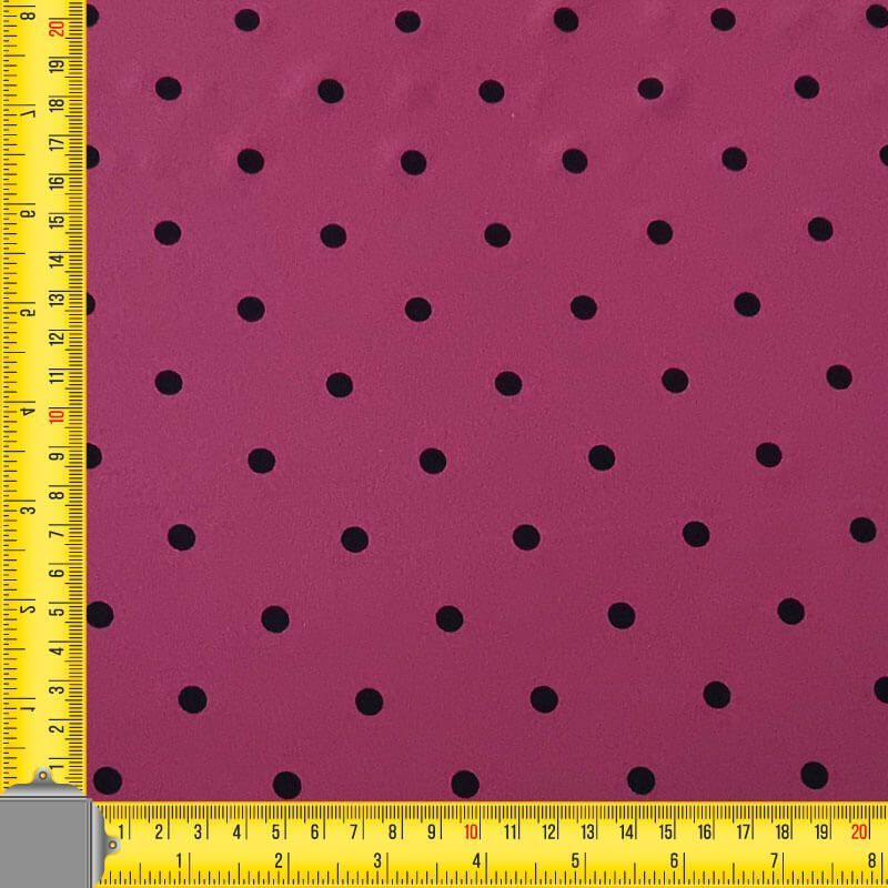Tela Koshibo Carmesí con Lunares Negros 7mm (ancho 1,50M) - Imagen 3