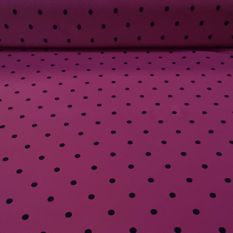 Tela Koshibo Carmesí con Lunares Negros 7mm (ancho 1,50M)