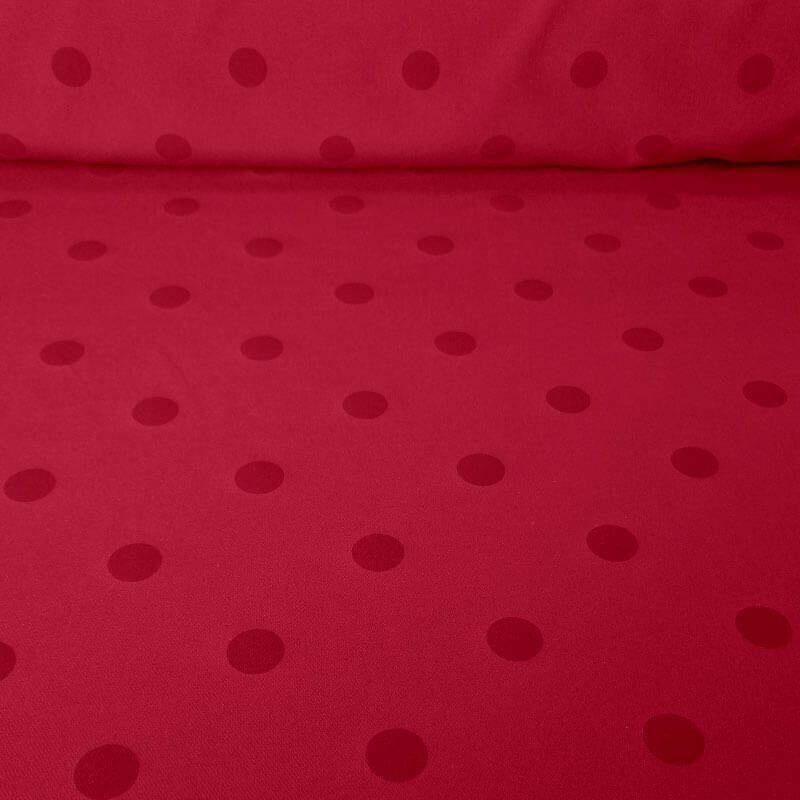 Tela Bielástica Burdeos con Lunares Monocolor de 2cm (ancho 1,50M)