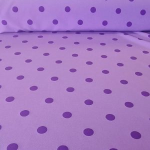 Tela Bielástica Malva con Lunares Monocolor de 2cm (ancho 1,50M)