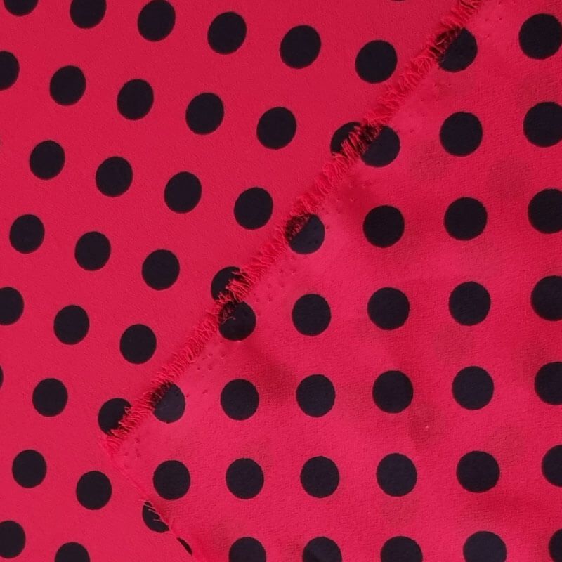 Tela Koshibo Roja con Lunares Negro 1,2cm (ancho 1,50M) - Imagen 4