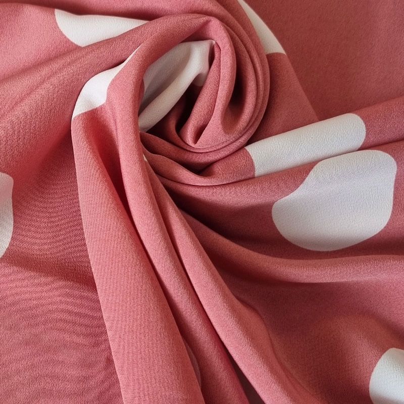 Tela Koshibo Rosa con Lunares Blancos 5cm (ancho 1,50M) - Imagen 2