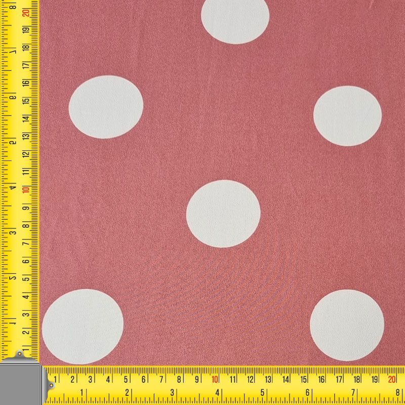 Tela Koshibo Rosa con Lunares Blancos 5cm (ancho 1,50M) - Imagen 3