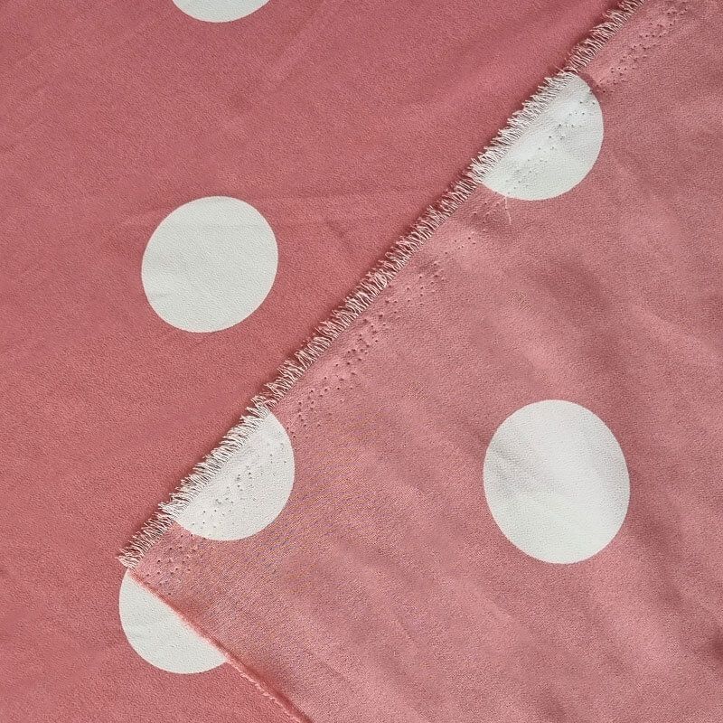 Tela Koshibo Rosa con Lunares Blancos 5cm (ancho 1,50M) - Imagen 4