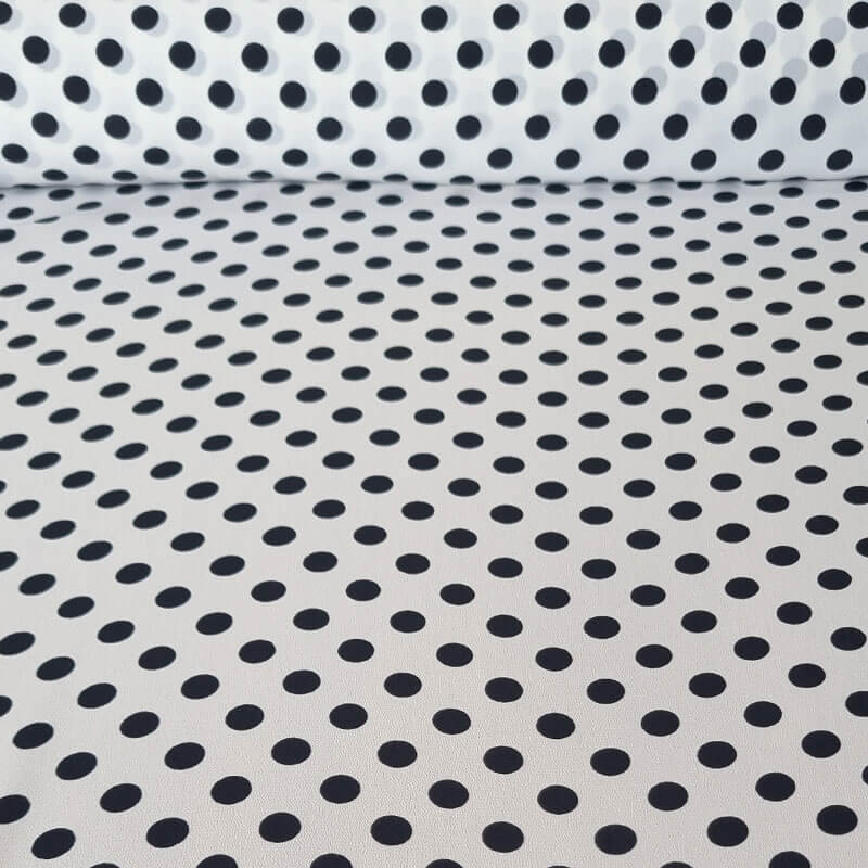 Tela Koshibo Blanca con Lunares Negros 1cm (ancho 1,50M)