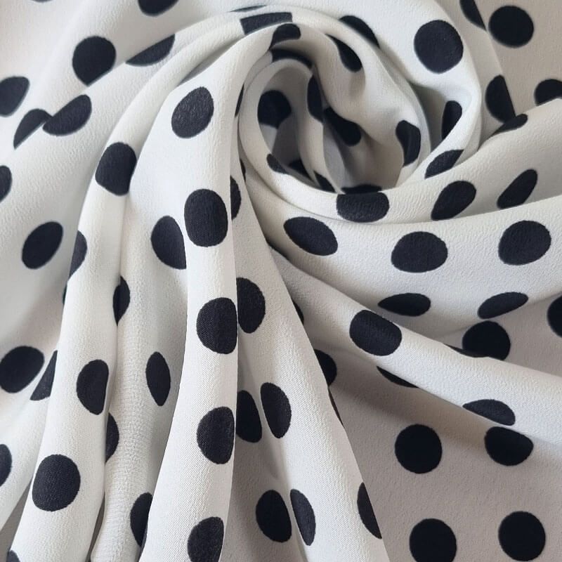 Tela Koshibo Blanca con Lunares Negros 1cm (ancho 1,50M) - Imagen 2