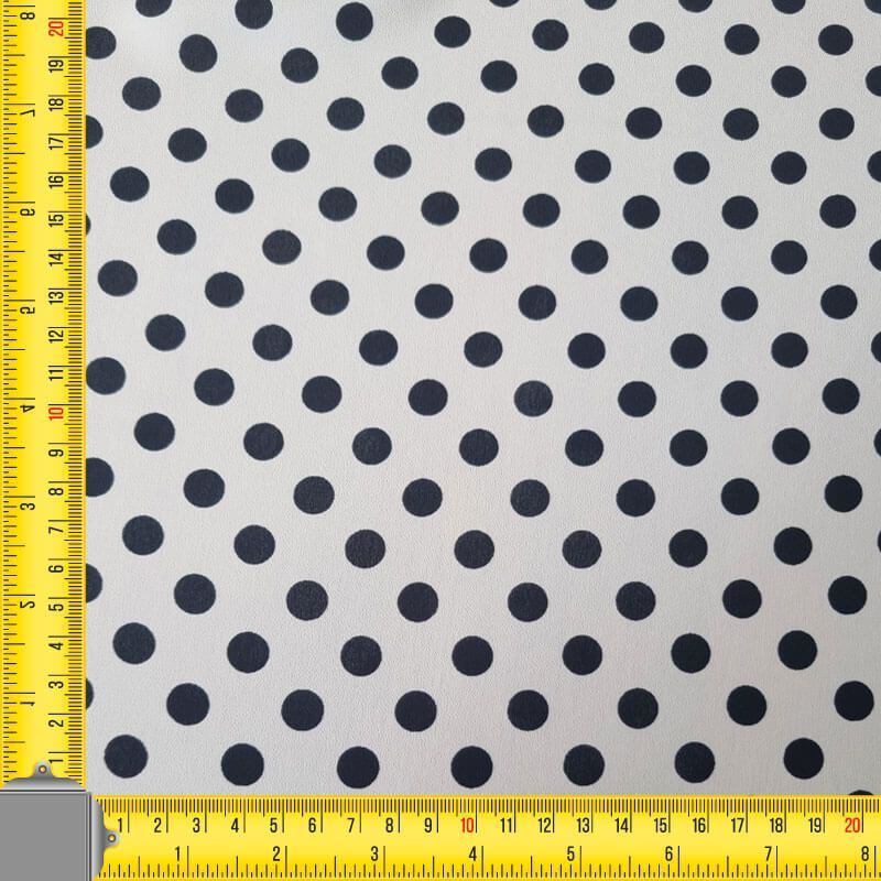 Tela Koshibo Blanca con Lunares Negros 1cm (ancho 1,50M) - Imagen 4