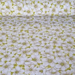 Tela de Popelín 100% Algodón Flores Hawaianas (ancho 1,50M)