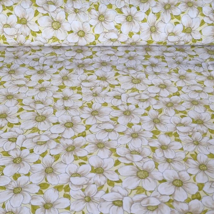 Tela de Popelín 100% Algodón Flores Hawaianas (ancho 1,50M)