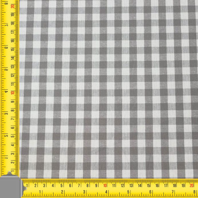 Tela de Cuadros Vichy Gris 100% Algodón (ancho 1,50M) - Imagen 3