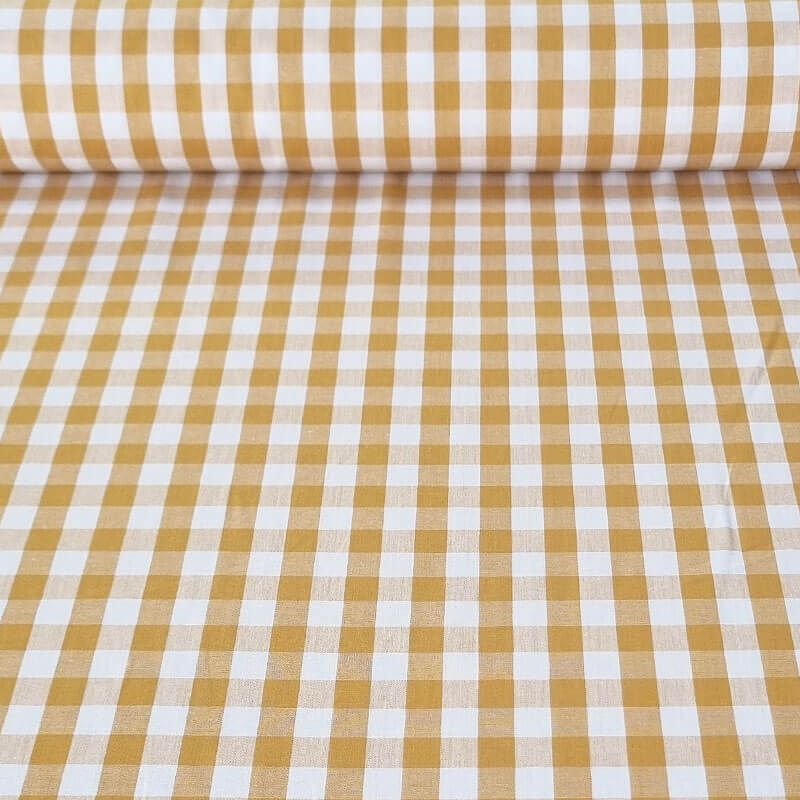 Tela de Cuadros Vichy Mostaza 100% Algodón (ancho 1,50M)
