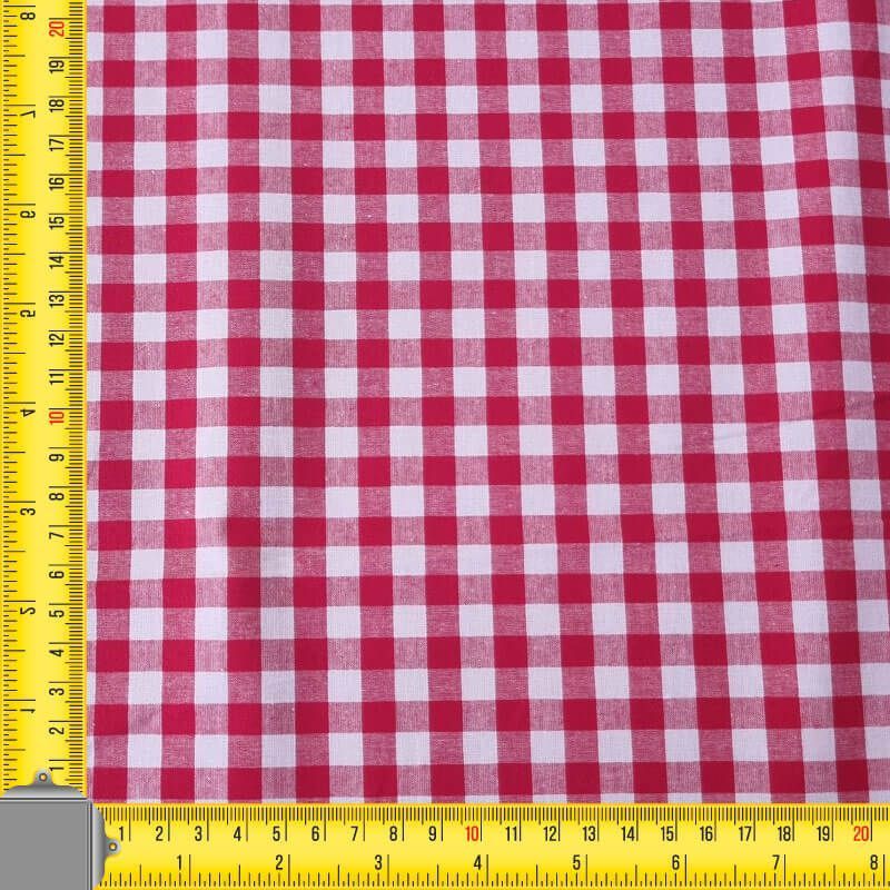 Tela de Cuadros Vichy Rojo 100% Algodón (ancho 1,50M) - Imagen 3