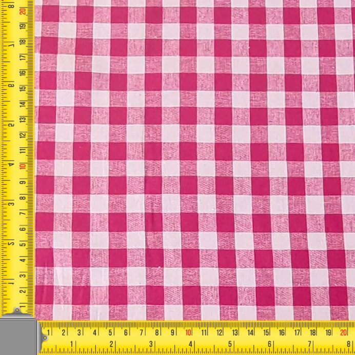 Tela de Cuadros Vichy Fucsia 100% Algodón (ancho 1,50M) - Imagen 3