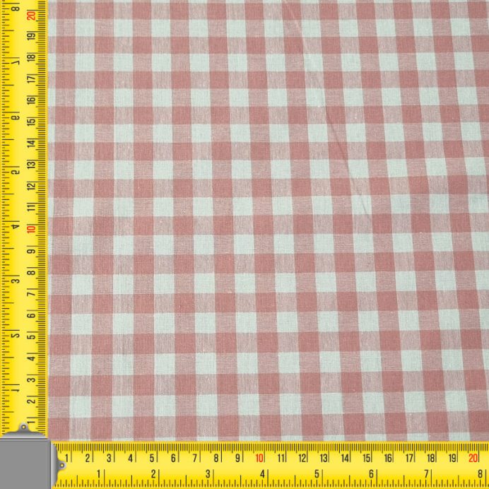 Tela de Cuadros Vichy Rosa Bebé 100% Algodón (ancho 1,50M) - Imagen 3