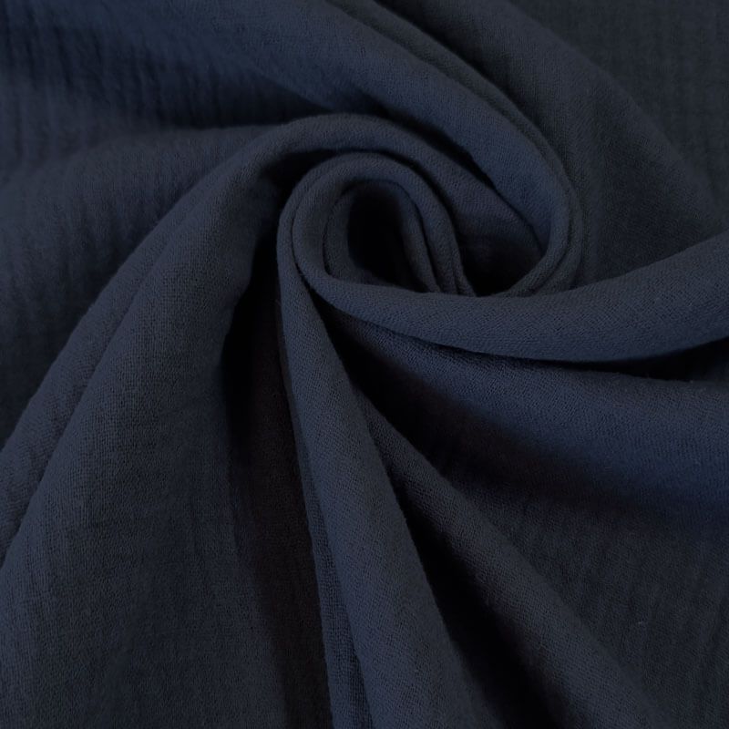 Tela de Doble Gasa Bambula Azul Marino (ancho 1,30M) - Imagen 2