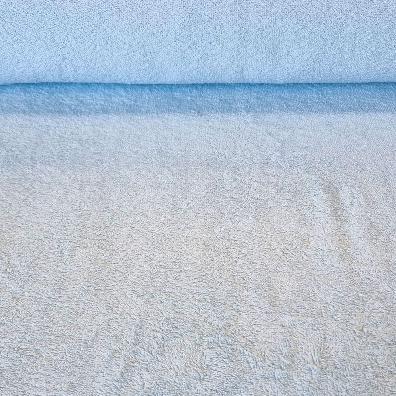 Tela de Rizo de Toalla Algodón Celeste Bebé (ancho 1,50M)