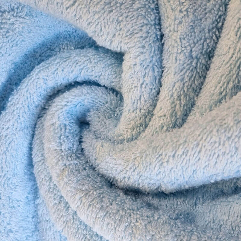 Tela de Rizo de Toalla Algodón Celeste Bebé (ancho 1,50M) - Imagen 2