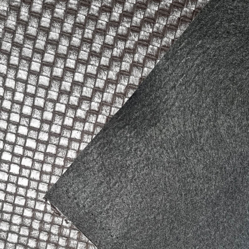 Tela de Polipiel a Cuadros Marrón Chocolate (ancho 1,40M) - Imagen 2