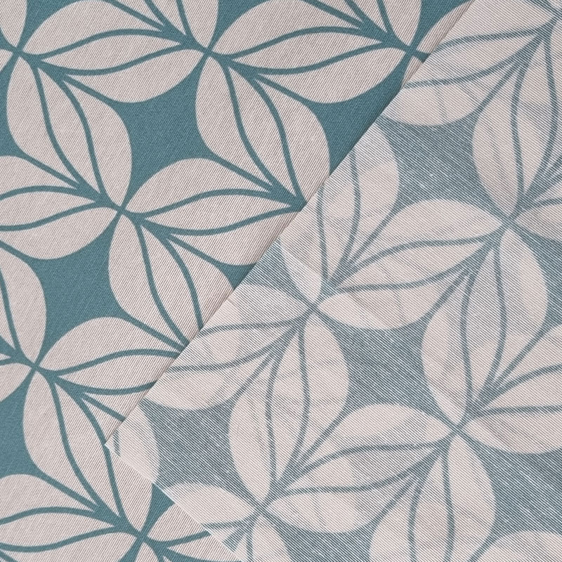 Tela de Mantelería Resinada Antimanchas Azulejos Verde Agua (ancho 1,40M) - Imagen 4