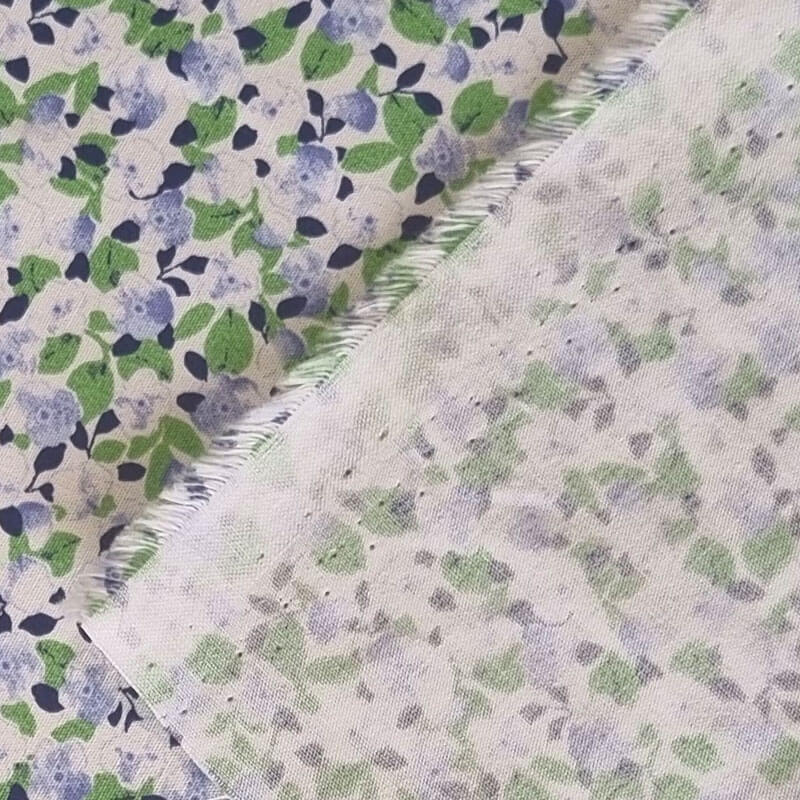 Tela de Popelín Cruda 100% Algodón Flores Azafata (ancho 1,50M) - Imagen 3