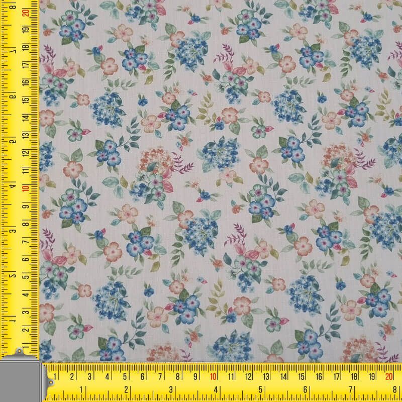Tela de Popelín Blanco 100% Algodón Flores Tropicales (ancho 1,50M) - Imagen 4