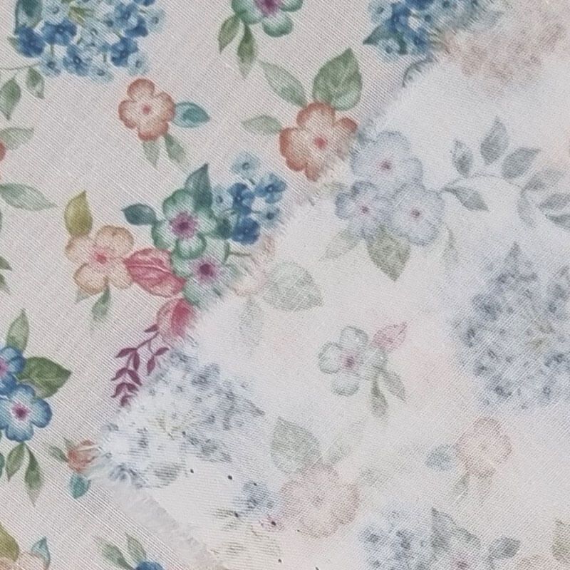Tela de Popelín Blanco 100% Algodón Flores Tropicales (ancho 1,50M) - Imagen 3