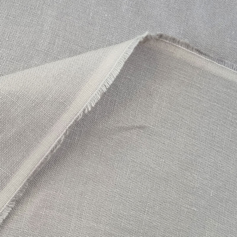 Tela de Lino Natural Gris Claro (ancho 1,40M) - Imagen 3