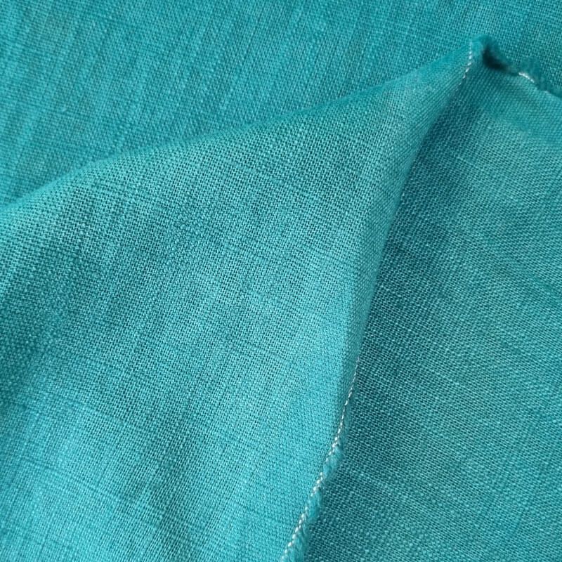 Tela de Lino Natural Turquesa (ancho 1,40M) - Imagen 3