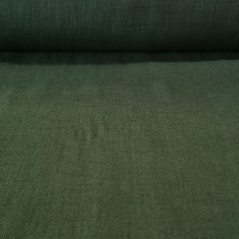 Tela de Lino Natural Verde Botella (ancho 1,40M)